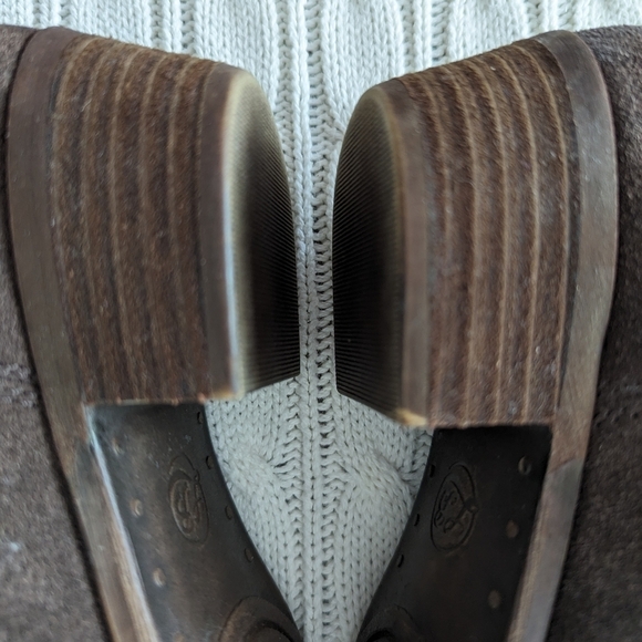 Lucky‎ Brand Benissa Leather Ankle Boots 7.5 Brown Suede Classic Bootie - Picture 10 of 13